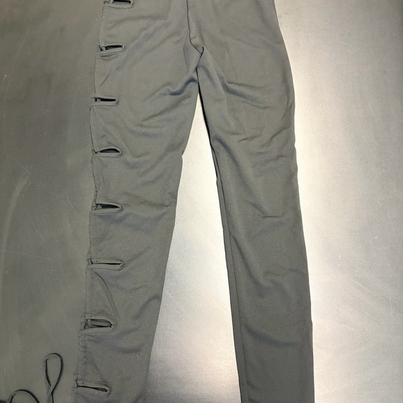 Fashion Nova Black Crisscross Lace-Up Leggings - Picture 4 of 5